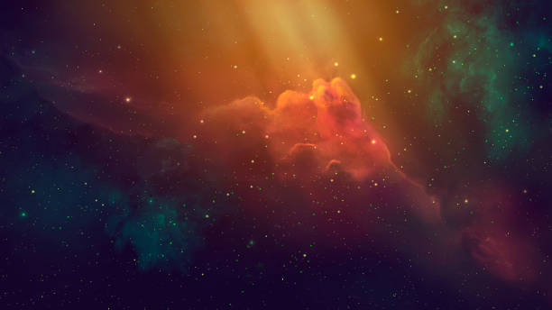istock Space scene. Coloful nebula with starfield. Digital hand painted 1142212006