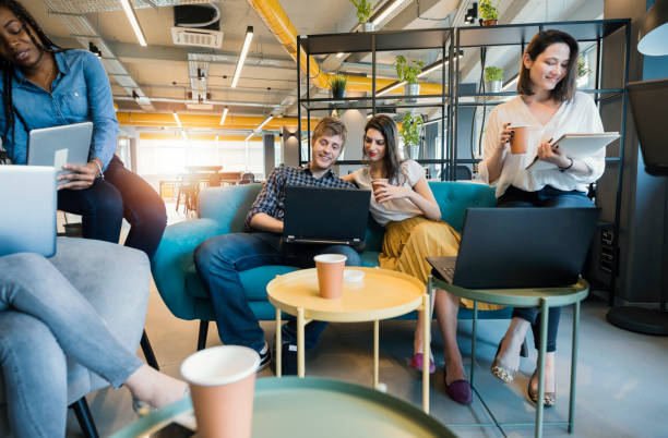 istock Young coworkers in modern office 1142213354