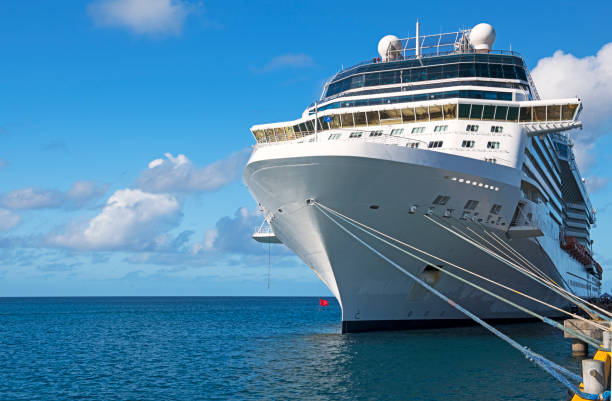 Cruise ship moored in St. Croix, Us Virgin Island Frederiksted, St. Croix - february 13, 2019: Luxury cruise ship Celebrity Silhouette moored in Frederiksted, city on St. Croix, US Virgin island passenger ship stock pictures, royalty-free photos & images