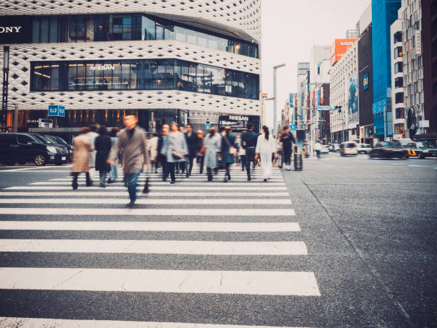 istock Blurred motion of crowds in Ginza, Tokyo - Japan 1142215575