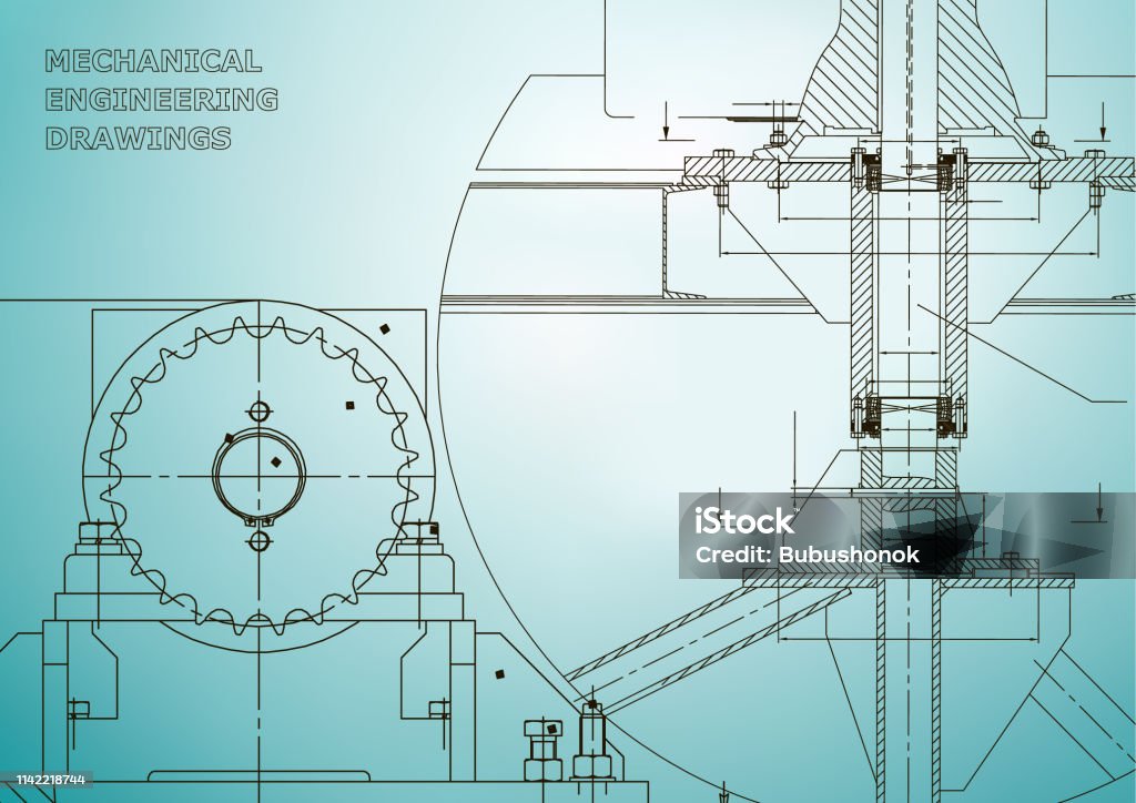 Engineer Blueprints Design Blueprints Engineering Background Stock Illustration - Download Image ...