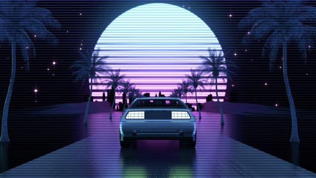Retro-futuristic 80s style Car