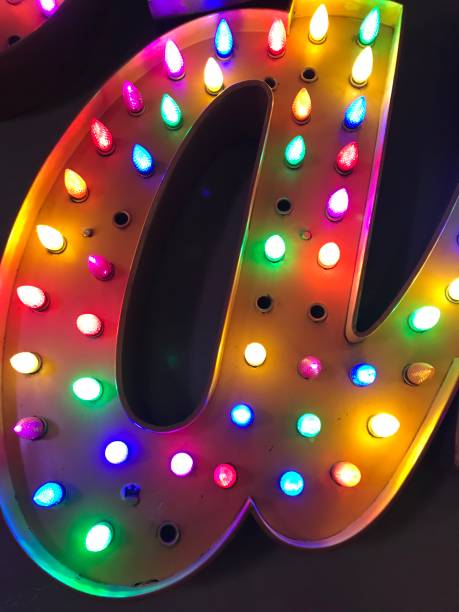 istock Brightly lit multicolored sign of the letter 