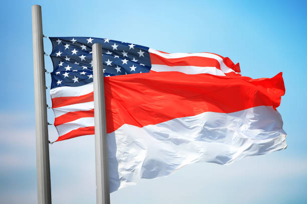 istock Flags of Monaco and the USA 1142221122