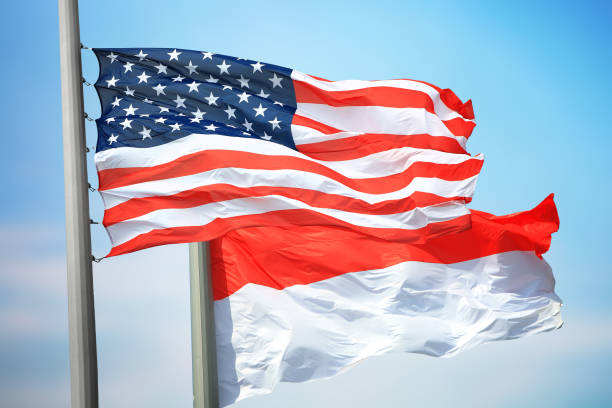 istock Flags of the USA and Monaco 1142221129