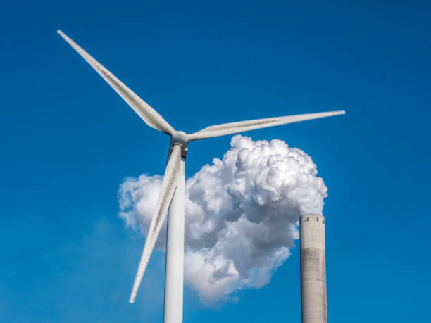 istock Blast furnaces with windmills 1142221243