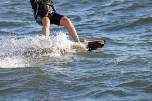 istock Close-up on the foam made by a kitesurfers Board 1142226269
