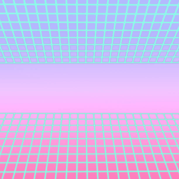 futuristic neon road on gradient purple background