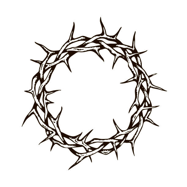 가시 왕관 이미지 - easter crown of thorns forgiveness savior stock illustrations