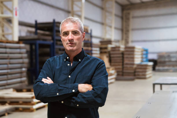 istock Confident mature worker in industry 1142228804