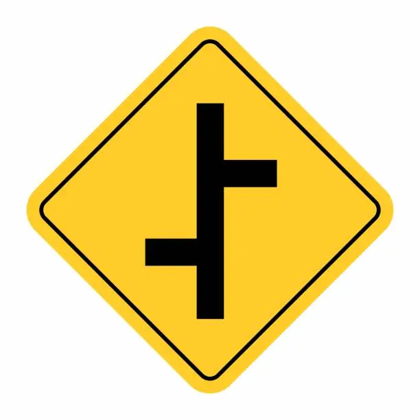 Vector illustration of Junction Traffic Road Sign