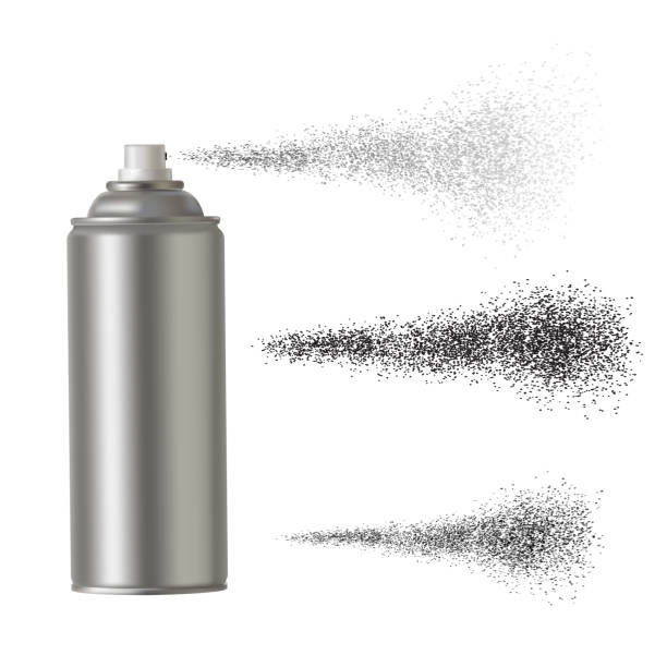 illustrazioni stock, clip art, cartoni animati e icone di tendenza di spray spray argentato spray graffiti spray. effetto spray. illustrazione vettoriale - spray paint immagine