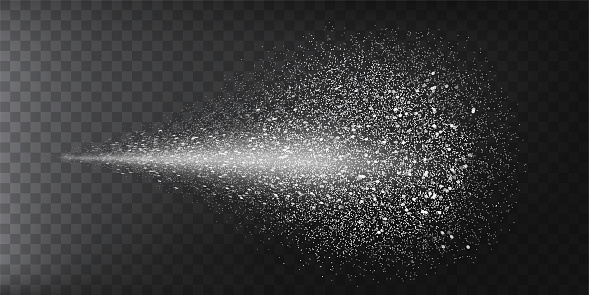 Transparent water spray mist of atomizer or smoke, paint dust particles. Vector illustration EPS 10