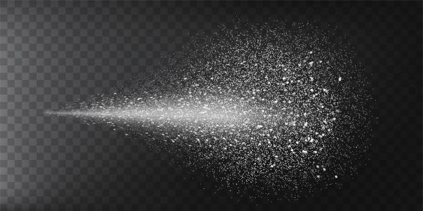 Transparent water spray mist of atomizer or smoke, paint dust particles. Vector illustration Transparent water spray mist of atomizer or smoke, paint dust particles. Vector illustration EPS 10 particle stock illustrations