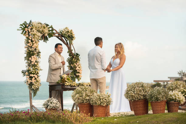 istock Elopement wedding ceremony on the tropical beach 1142234490