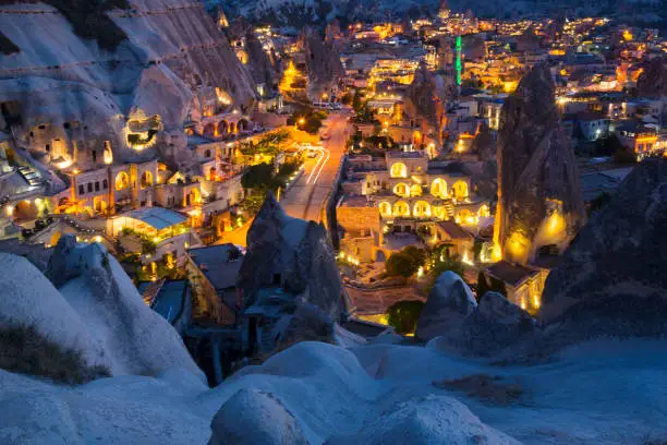 Photo of Illuminated Goreme vilage - Cappadocia