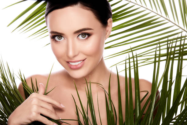 istock Beautiful girl with nude make up at studio 1142237244
