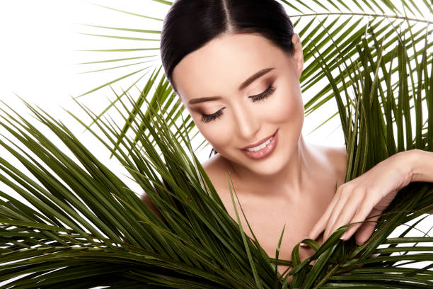 istock Beautiful girl with nude make up at studio 1142237287
