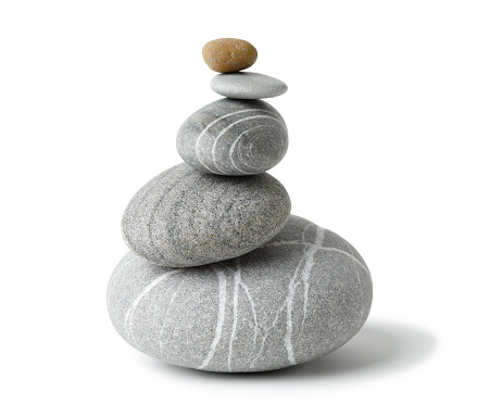 Balanced Stone pile with clipping path