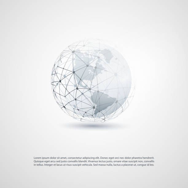 illustrations, cliparts, dessins animés et icônes de concept de connexions réseau - globe earth global communications usa