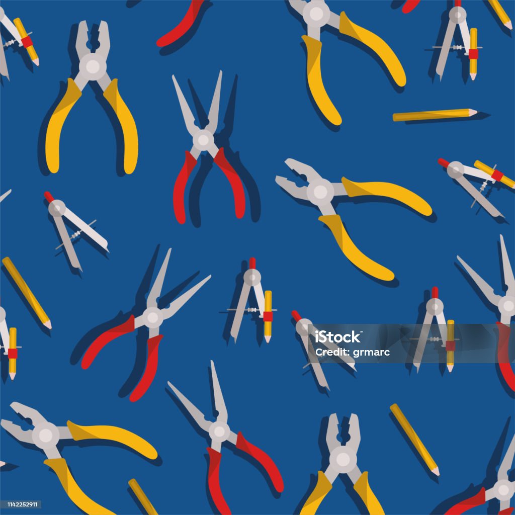 Construction Pattern Tool Set Of Tools Construction Pattern Stock Illustration - Download Image ...