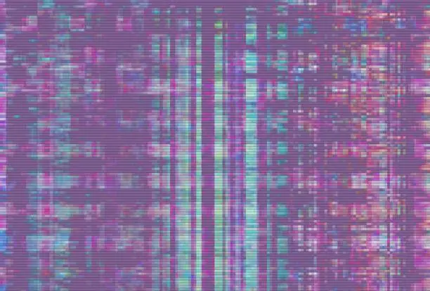 Artifact purple technology vhs glitch abstract background,  noise.