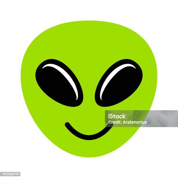 Alien Bitmoji Cartoon Alien Face Isolated On White Background Stock Illustration ...
