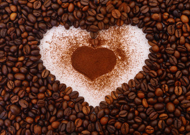 istock Coffee beans in the shape of a heart. 1142264765