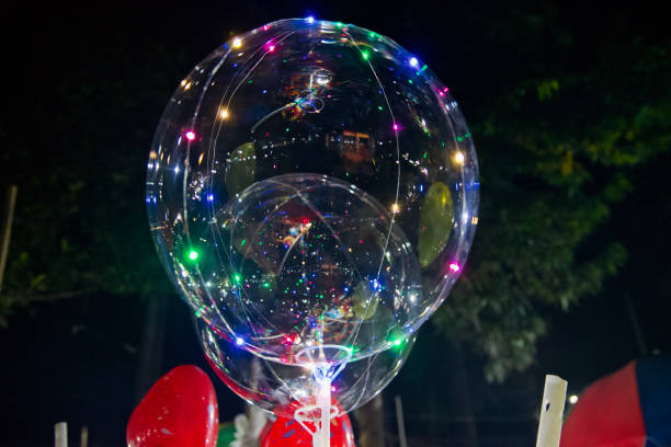 istock Plastic balloons with colourful lights unique photo 1142265842