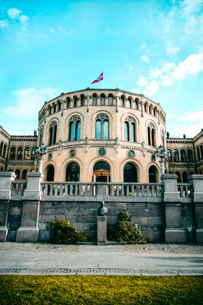istock Norwegian Parliament Building In Oslo 1142266083