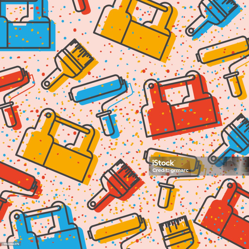 Construction Pattern Tool Set Of Tools Construction Pattern Stock Illustration - Download Image ...