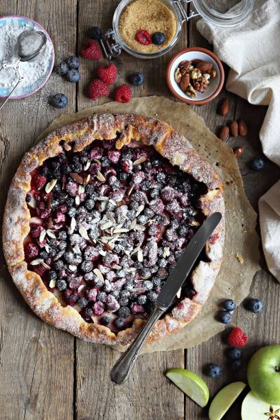 istock Galette with apples and fresh seasonal berries. 1142266480