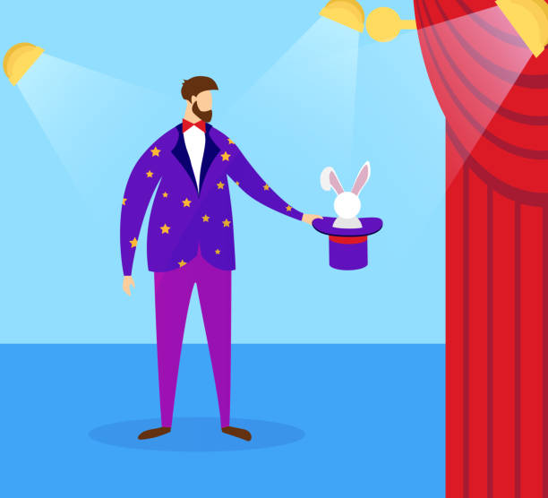 istock Magician in Costume Holding Top Hat with Bunny. 1142267047