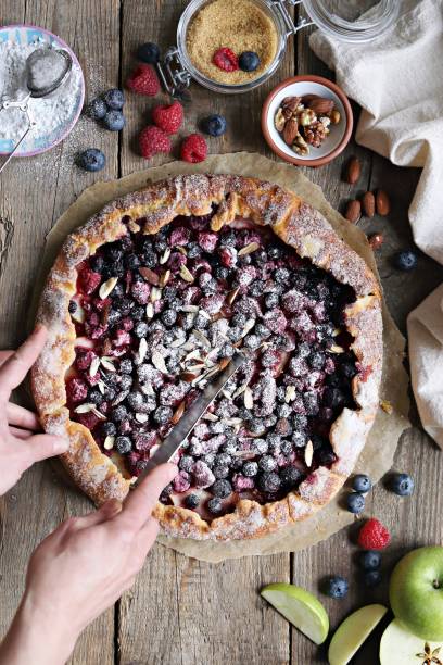 istock Galette with apples and fresh seasonal berries. 1142267245