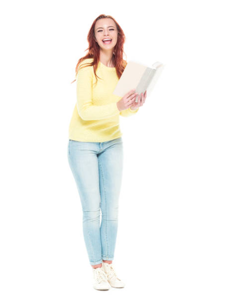 istock Cute female holding one book 1142268719