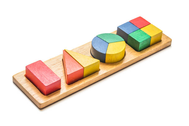 istock Various Wood Toy Block Pieces and Shapes Isolated on White Background to practice and develop children. 1142271802