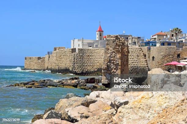 The Acre Cityscape With The St John Church Israel Stock Photo - Download Image Now - Acco, Israel, Marina