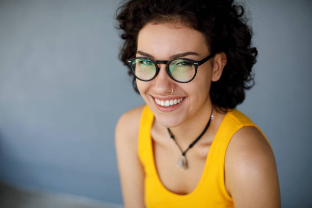 Young woman radiates with beauty and positivity