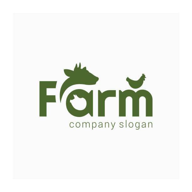 ilustrações de stock, clip art, desenhos animados e ícones de farm simple icon. farm animal sign. green symbol for animal husbandry - livestock market