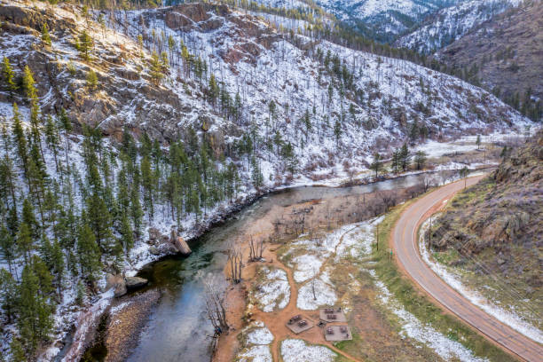istock Poudre River and Canyon aerial view 1142278252
