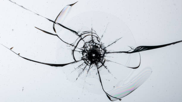 istock Cracked glass on a white background texture 1142280685