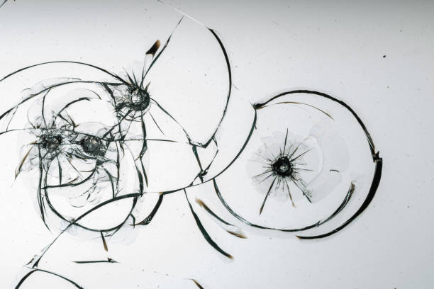 istock Cracked glass on a white background texture 1142280712
