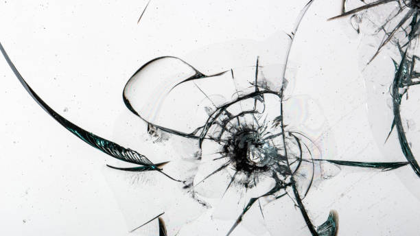 istock Cracked glass on a white background texture 1142280733
