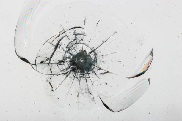 istock Cracked glass on a white background texture 1142280740