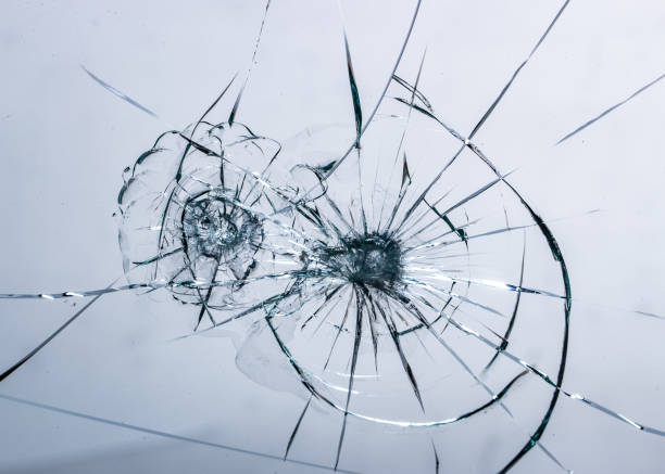 istock Cracked glass on a white background texture 1142280742