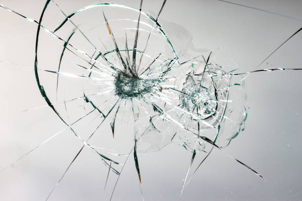 istock Cracked glass on a white background texture 1142280786