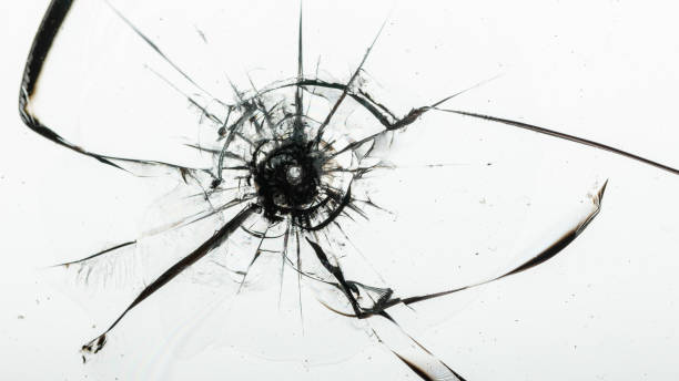 istock Cracked glass on a white background texture 1142280788