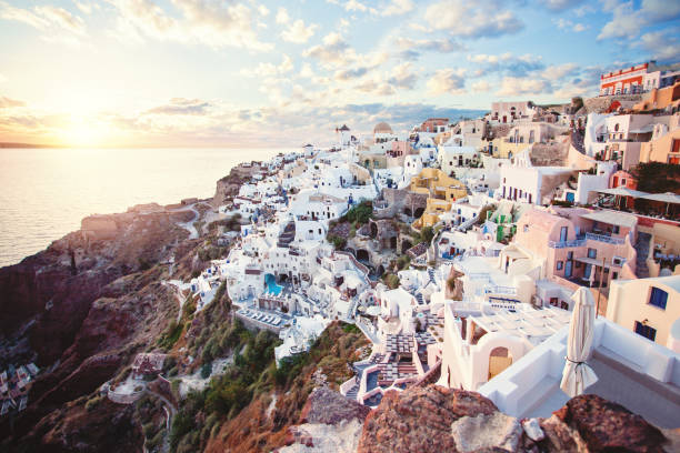 istock Santorini dawn. Oia town, Greece landmark 1142282609