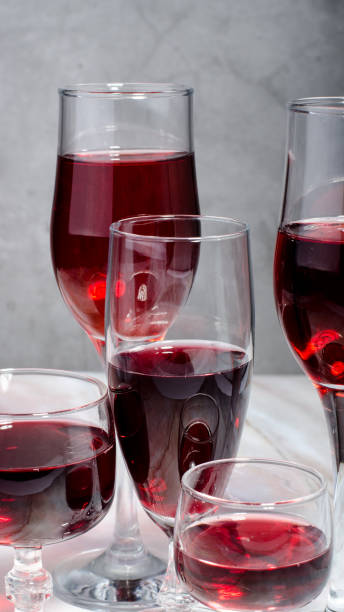 istock Wine card. Goblets with red and white whine. 1142285334