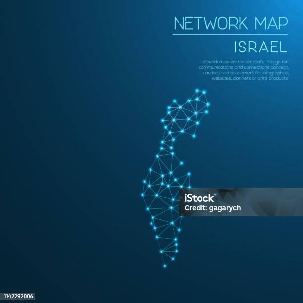 Network Israel Israel Network Map Stock Illustration - Download Image Now - Digitally ...